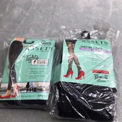 2 pairs of Love your Assets by Spanx Shapping Tights Black Size Small New